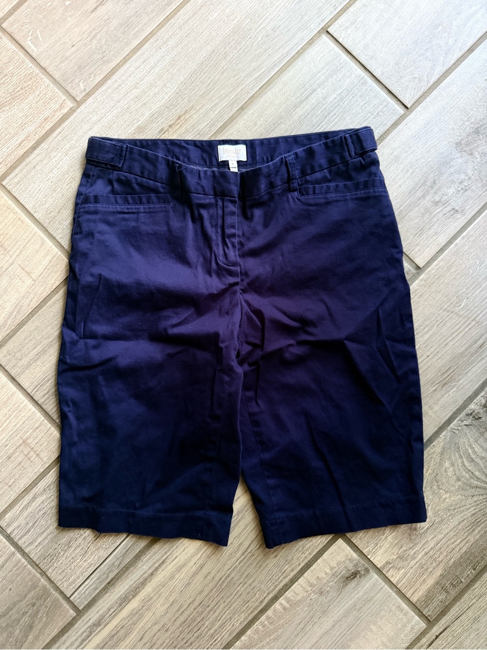 Laundry By Shelli Segal Navy Tailored Bermuda Shorts